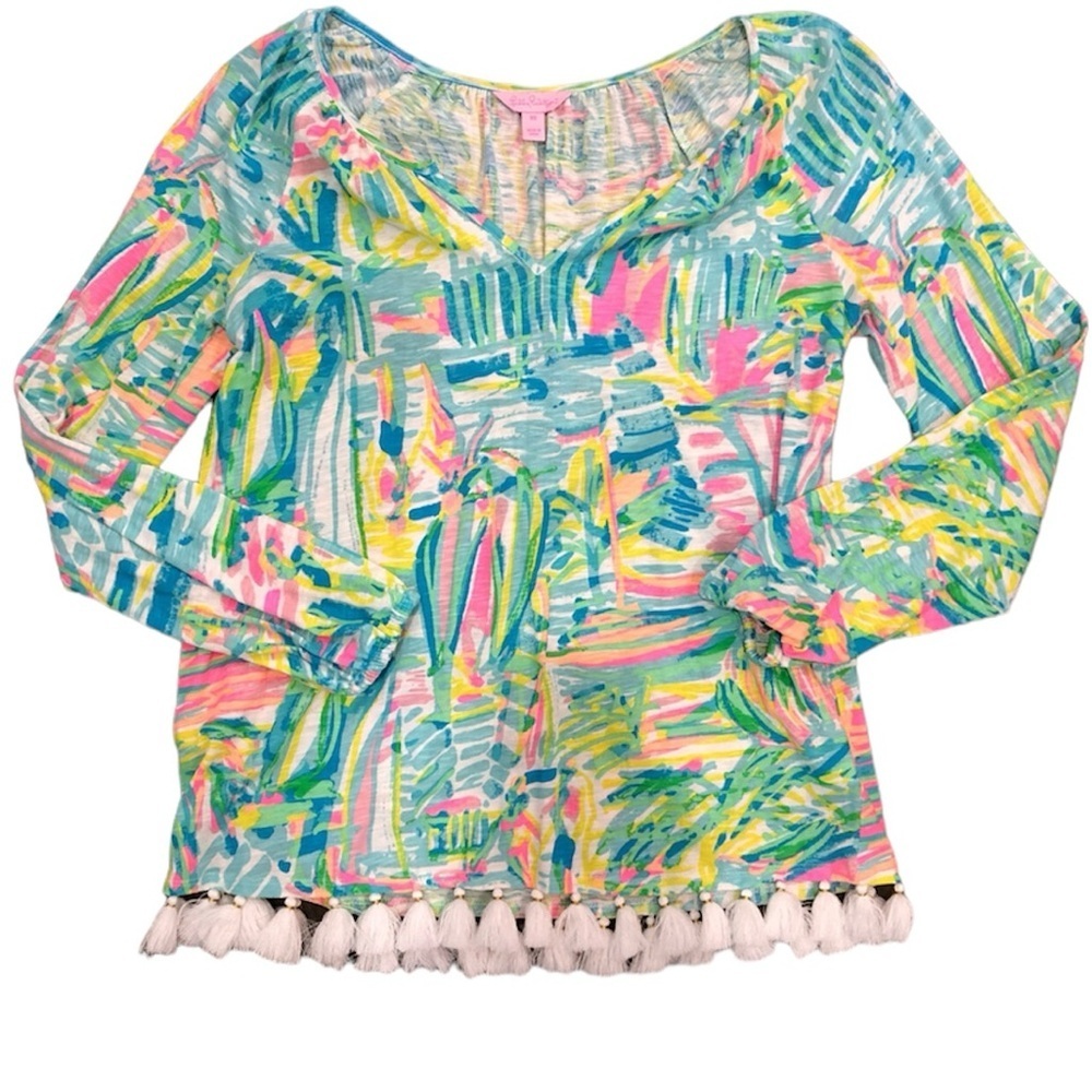 Lilly Pulitzer- Linzy Top Long Sleeve Top - Picture 1 of 7